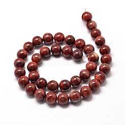 Natural Red Jasper Round Bead Strands&nbsp;G-P072-19-8mm