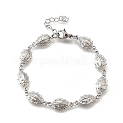 304 Stainless Steel Ladybug Link Bracelets for Women&nbsp;BJEW-K226-15B-P