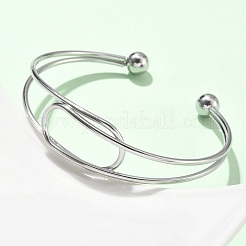 304 Stainless Steel Cuff Bangles&nbsp;BJEW-L682-034P