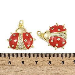 Brass Micro Pave Cubic Zirconia Pendants&nbsp;KK-H072-02G