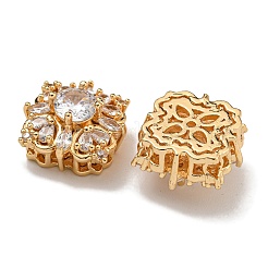 Brass Micro Pave Cubic Zirconia Beads&nbsp;KK-U037-03G-01