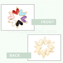 12Pcs 6 Colors Rack Plating Alloy Enamel Charms&nbsp;ENAM-YW0004-62