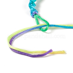 Rainbow Color Polyester Braided Adjustable Bracelet Making for Women&nbsp;BJEW-F454-05
