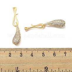 Brass Micro Pave Clear Cubic Zirconia S-Hook Clasps&nbsp;KK-L211-008G