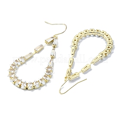 Teardrop Brass Micro Pave Cubic Zirconia Dangle Earrings&nbsp;EJEW-D098-23G