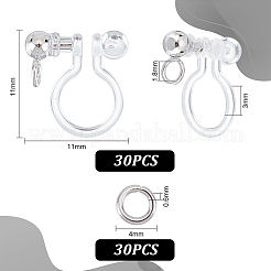 30Pcs 304 Stainless Steel Clip-on Earring Findings&nbsp;STAS-UN0051-66