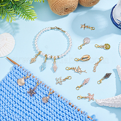 31Pcs Ocean Theme Mixed Shapes Alloy Pendant Decorations&nbsp;HJEW-ME00064