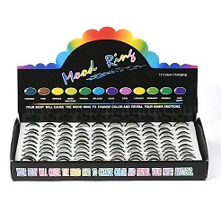 12 Colors Changing Brass Mood Rings&nbsp;RJEW-R117-01-B