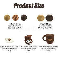 35Pcs 8 Styles Silicone Focal Beads&nbsp;SIL-YW0002-57