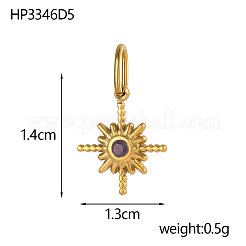 304 Stainless Steel Cubic Zirconia Pendants&nbsp;STAS-OY007-74G