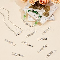6Pcs Extender Clasps Brass Micro Pave Cubic Zirconia Fold Over Extension Clasps&nbsp;FIND-BBC0003-54A