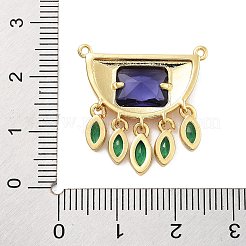 Rack Plating Brass Micro Pave Cubic Zirconia & Glass Pendants &nbsp;KK-Z071-66G-01