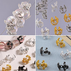 60Pcs 2 Colors Alloy Bead Caps&nbsp;FIND-SC0017-70
