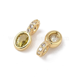 Brass Micro Pave Cubic Zirconia Charms&nbsp;KK-Q039-04G