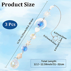 3Pcs Glass Round & Octagonal Beads Hanging Suncatchers&nbsp;HJEW-CN0001-40