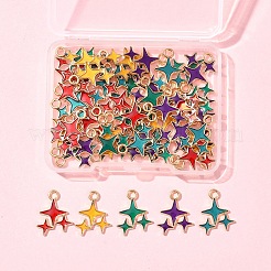50Pcs 5 Colors Alloy Enamel Pendants&nbsp;ENAM-FS0002-30