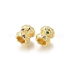 Brass Micro Pave Cubic Zirconia Beads&nbsp;KK-C106-16G