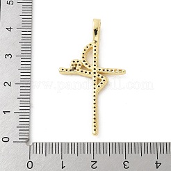 Brass Micro Pave Cubic Zirconia Pendants&nbsp;KK-P294-18G
