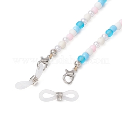 Synthetic Turquoise & Glass Seed & Plastic Beaded Adult Eyeglasses Chains&nbsp;AJEW-EH00397