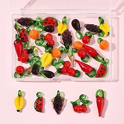 36Pcs 9 Styles Handmade Lampwork Pendants&nbsp;LAMP-FS0001-41