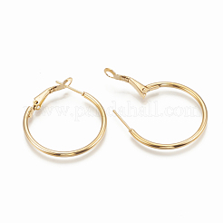 Ion Plating(IP) 316 Stainless Steel Hoop Earrings&nbsp;STAS-S078-08-25mm-08