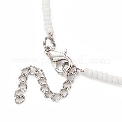 Glass Seed Beaded Necklace & Braided Beaded Bracelet&nbsp;SJEW-JS01283-01