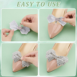 8Pcs 4 Styles Bowknot Alloy Rhinestone Shoe Decorations&nbsp;AJEW-GA0006-99