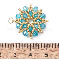 AB Color Plated Glass Pendants&nbsp;PALLOY-MZ01314-02