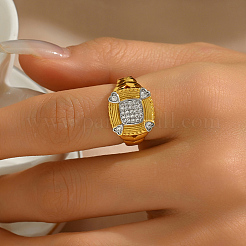 Brass Micro Pave Cubic Zirconia Finger Rings for Women&nbsp;GF8106-2