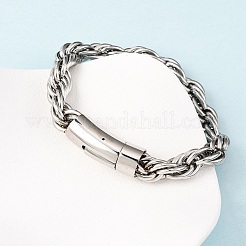 304 Stainless Steel Rope Chain Bracelets for Men Women&nbsp;BJEW-C124-03B-P