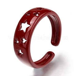 Spray Painted Brass Cuff Rings&nbsp;KK-I683-33