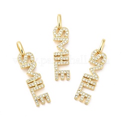 Brass Micro Pave Cubic Zirconia Pendant&nbsp;KK-H434-02G