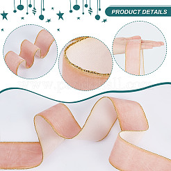 9M Single Face Velvet Ribbon with Gold Edge&nbsp;OCOR-WH0092-09B