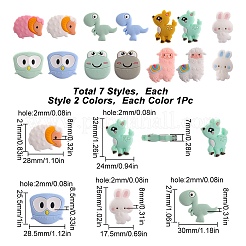 14Pcs 14 Style Food Grade Eco-Friendly Silicone Focal Beads&nbsp;SIL-SC0001-19