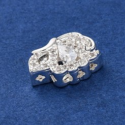 Rack Plating Brass Micro Pave Cubic Zirconia Beads&nbsp;KK-Z082-10S