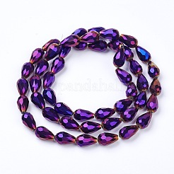 Electroplate Glass Beads Strands&nbsp;X-EGLA-D017-15x10mm-6