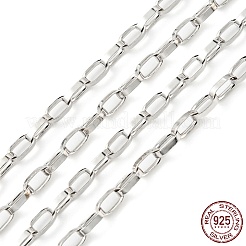 Anti-Tarnish Rhodium Plated 925 Sterling Silver Paperclip Chains&nbsp;STER-F052-08P