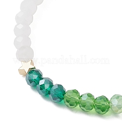 2Pcs Electroplate Glass & Brass Beads Stretch Bracelet for Women&nbsp;BJEW-JB13162