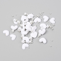Heart Plastic Cabochons Nail&nbsp;MRMJ-I001-04B-S