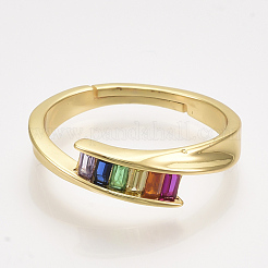 Adjustable Brass Micro Pave Cubic Zirconia Finger Rings&nbsp;RJEW-S044-033