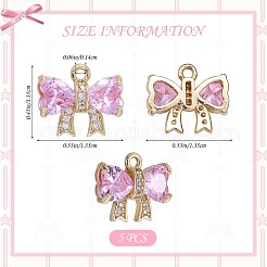 5Pcs Brass Micro Pave Cubic Zirconia Charms&nbsp;KK-SZ0006-84