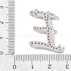 Brass Micro Pave Clear Cubic Zirconia Pendants&nbsp;CU-CBA8481-01P-E