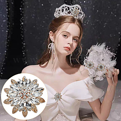 6Pcs Alloy & Glass Cabochons&nbsp;FIND-FG0004-60B