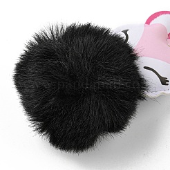 Imitation Rex Rabbit Fur Ball & PU Leather Fox Pendant Keychain&nbsp;KEYC-K018-04KCG-03