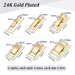 6 Style Brass Watch Band Clasps&nbsp;KK-PH0013-20