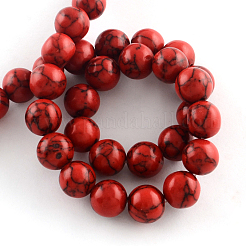 Synthetical Turquoise Gemstone Round Bead Strands&nbsp;TURQ-R035-8mm-04