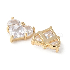 Brass Micro Pave Clear Cubic Zirconia Pendants&nbsp;KK-Q031-42G-03