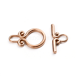 Ion Plating(IP) 304 Stainless Steel Toggle Clasps&nbsp;STAS-D142-03A-RG