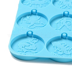 12 Constellations Flat Round DIY Pendant Silicone Molds&nbsp;DIY-G062-A01