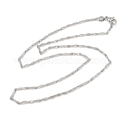 2MM Brass Textured Flat Bar Link Chains Necklaces for Men Women&nbsp;NJEW-L012-08P